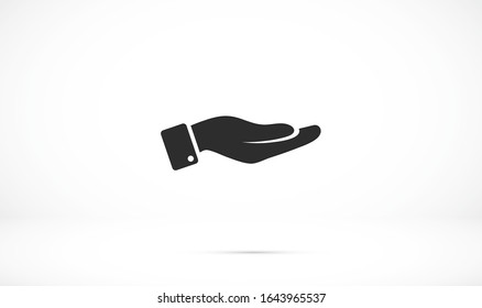 Hand icon, vector illustration. Flat design style