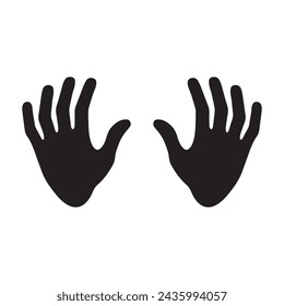 Hand icon, vector illustration flat design style isolated on white.