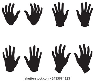 Hand icon, vector illustration flat design style isolated on white.