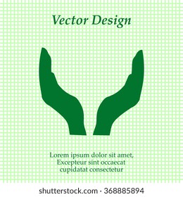 Hand icon, vector illustration. Flat design style