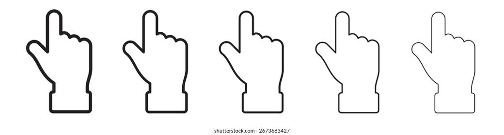 Ilustración vectorial del icono de la mano aislada