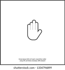 Hand icon vector. Vector hand illustration on white isolated background. Layers grouped for easy editing illustration. For your design