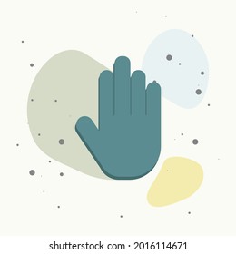 Hand icon vector. Vector hand illustration on multicolored background.