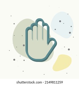 Hand icon vector. Vector hand illustration on multicolored background. Layers grouped for easy editing illustration. For your design.