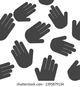 Hand icon vector. Vector hand illustration seamless pattern on a white background. Layers grouped for easy editing illustration. For your design