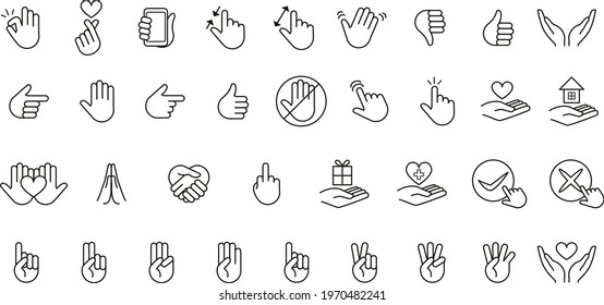 Hand icon vector illustration set