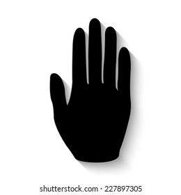 hand icon - vector illustration with shadow