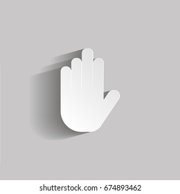 Hand icon vector. Vector illustration with shadow design