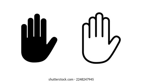 Ilustración vectorial de icono de mano. símbolo y signo de la mano. gesto de mano