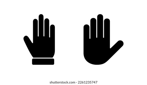 Ilustración vectorial de icono de mano. símbolo y signo de la mano. gesto de mano