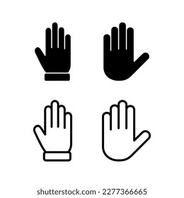 Ilustración vectorial de icono de mano. símbolo y signo de la mano. gesto de mano