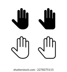 Ilustración vectorial de icono de mano. símbolo y signo de la mano. gesto de mano