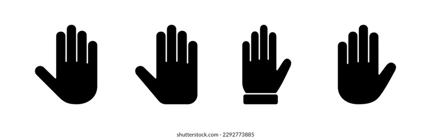 Ilustración vectorial de icono de mano. símbolo y signo de la mano. gesto de mano