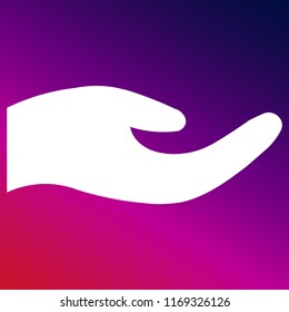 Hand icon vector illustrator creative design purple and pink gradient background
