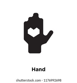Hand icon vector isolated on white background, logo concept of Hand sign on transparent background, filled black symbol