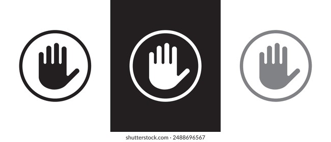 Hand icon vector isolated on white background. Hand gesture. hand stop, eps 10