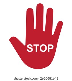 Hand-Symbol, Vektor einzeln auf weißem Hintergrund. Handgeste. Handanschlag. 