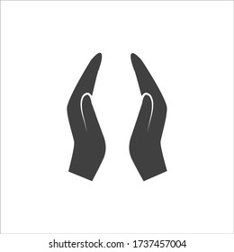 hand icon vector on white background, flat design. EPS10