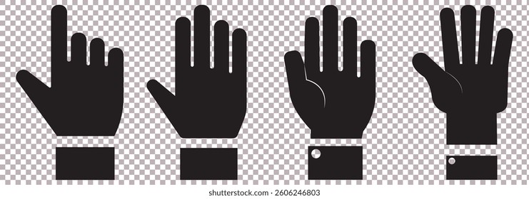Hand icon vector. hand vector icon, palm