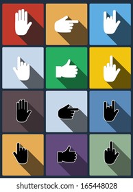Hand icon. Vector set.