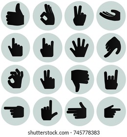 Hand icon. Vector set.