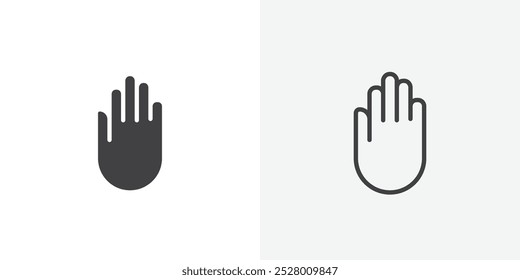 Conjunto de iconos de Vector de mano en color blanco y negro.