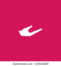hand icon vector. hand sign on pink background. hand icon for web and app
