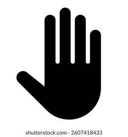 Hand icon, hand vector sign, palm, stop concept isolated on white background