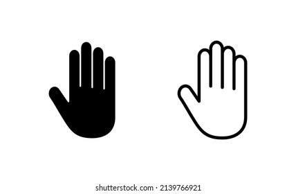 Vector de icono de mano. símbolo y signo de la mano. palma