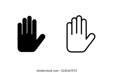 Vector de icono de mano. símbolo y signo de la mano. palma