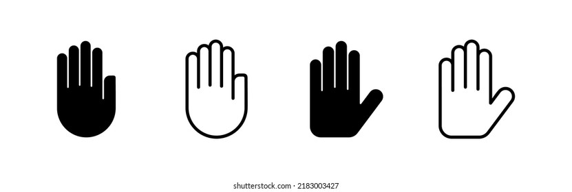Hand icon vector. hand sign and symbol. palm