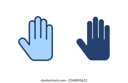 Vector de icono de mano. símbolo y signo de la mano. palma
