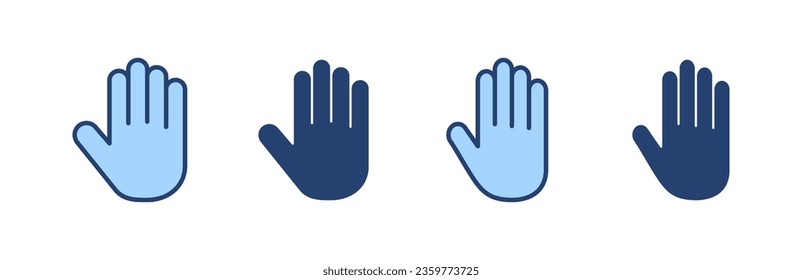 Vector de icono de mano. símbolo y signo de la mano. palma