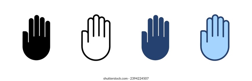Hand icon vector. hand sign and symbol. palm
