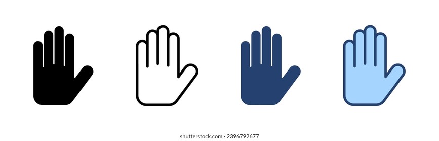 Hand icon vector. hand sign and symbol. palm