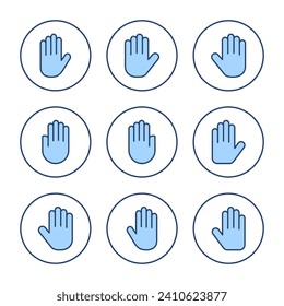Hand-Symbol-Vektorgrafik. Handzeichen und Symbol. Palme