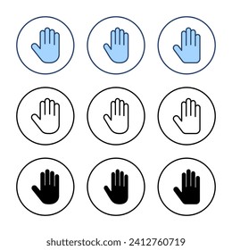 Vector de icono de mano. símbolo y signo de la mano. palma