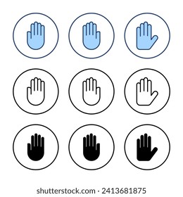 Hand icon vector. hand sign and symbol. palm