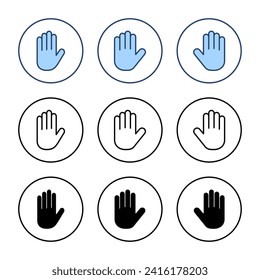 Hand icon vector. hand sign and symbol. palm