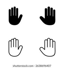 Hand icon vector. hand sign and symbol. palm