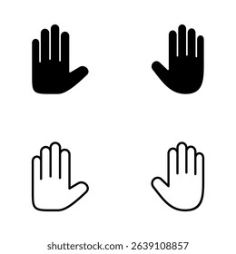 Hand icon vector. hand sign and symbol. palm