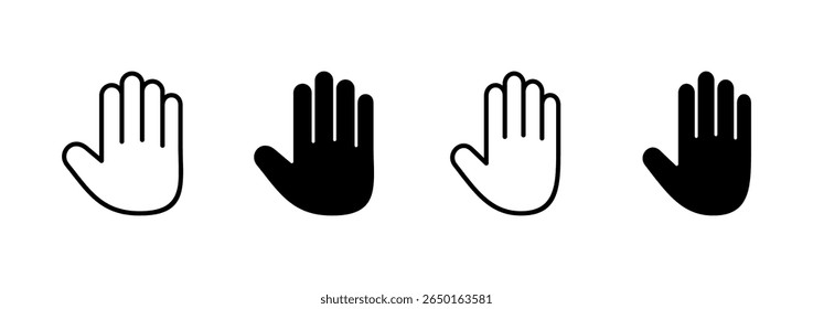 Hand icon vector. hand sign and symbol. palm