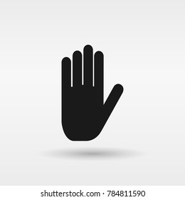 hand icon vector, solid logo, pictogram isolated on grey