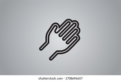 icono de mano, vectorial de icono de mano, en estilo plano moderno aislado en fondo gris. imagen de icono de mano, ilustración de icono de mano