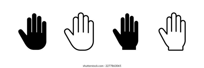 Vector de iconos de mano para aplicaciones web y móviles. símbolo y signo de la mano. gesto de mano