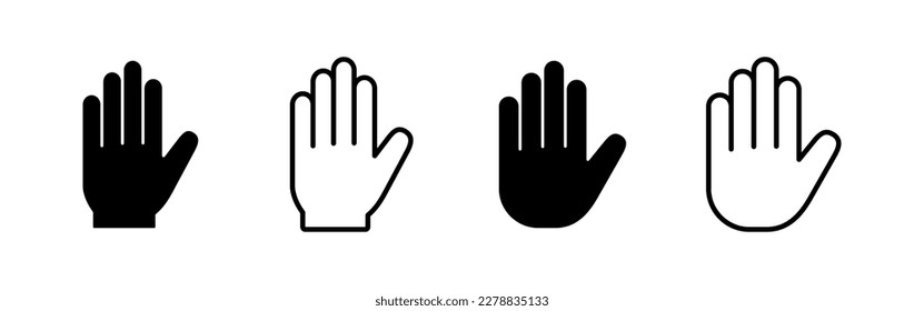 Vector de iconos de mano para aplicaciones web y móviles. símbolo y signo de la mano. gesto de mano