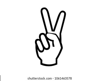 hand icon victory.Two fingers (approval, welcome, consent).