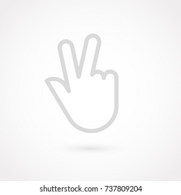 Hand icon. Victory sign