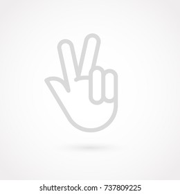 Hand icon. Victory sign