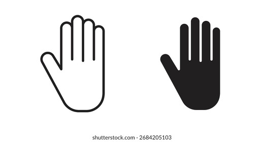 Hand icon for web designs. outline and clipart icons set